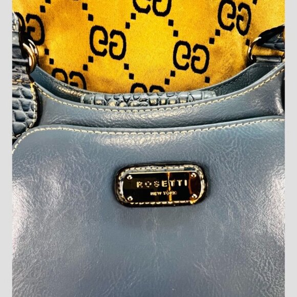 Blue Patent Handbag w/ Built-in Mirror - Picture 8 of 8